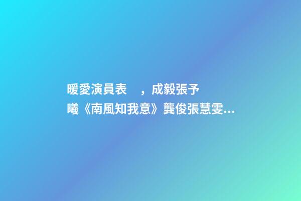 暖愛演員表，成毅張予曦《南風知我意》龔俊張慧雯首搭檔!這些cp你期待嗎-第1張-觀點-玄機派
